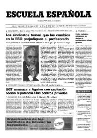 Portada:Escuela española. Año LVI, núm. 3280, 30 de mayo de 1996