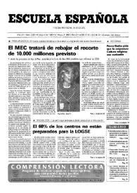 Portada:Escuela española. Año LVI, núm. 3281, 6 de junio de 1996