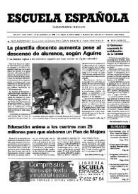 Portada:Escuela española. Año LVI, núm. 3291, 19 de septiembre de 1996