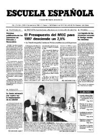 Portada:Escuela española. Año LVI, núm. 3293, 3 de octubre de 1996