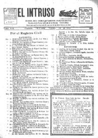Portada:El intruso. Diario Joco-serio netamente independiente. Tomo XIX, núm. 1888, viernes 28 de octubre de 1927