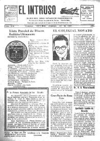 Portada:El intruso. Diario Joco-serio netamente independiente. Tomo XIX, núm. 1890, domingo 30 de octubre de 1927