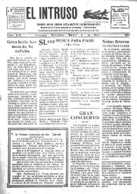 Portada:El intruso. Diario Joco-serio netamente independiente. Tomo XIX, núm. 1891, martes 1 de noviembre de 1927