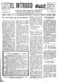 Portada:El intruso. Diario Joco-serio netamente independiente. Tomo LVXX, núm. 1906, sábado 19 de noviembre de 1927 [sic]