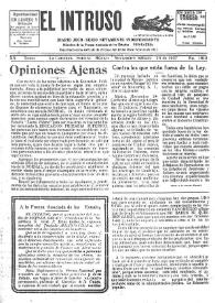 Portada:El intruso. Diario Joco-serio netamente independiente. Tomo XX, núm. 1912, sábado 26 de noviembre de 1927