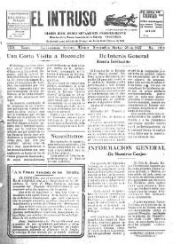 Portada:El intruso. Diario Joco-serio netamente independiente. Tomo VXX, núm. 1914, martes 29 de noviembre de 1927 [sic]