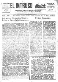 Portada:El intruso. Diario Joco-serio netamente independiente. Tomo XXV, núm. 1932, martes 20 de diciembre de 1927