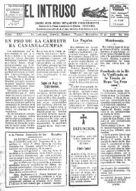 Portada:El intruso. Diario Joco-serio netamente independiente. Tomo XXV, núm. 1935, viernes 23 de diciembre de 1927