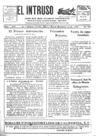 Portada:El intruso. Diario Joco-serio netamente independiente. Tomo XXV, núm. 1938, martes 27 de diciembre de 1927