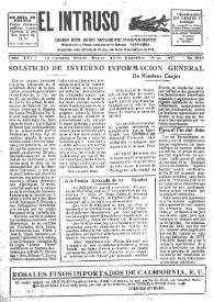 Portada:El intruso. Diario Joco-serio netamente independiente. Tomo XXV, núm. 1940, jueves 29 de diciembre de 1927