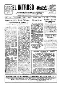 Portada:El intruso. Diario Joco-serio netamente independiente. Tomo XXV, núm. 1947, viernes 6 de enero de 1928