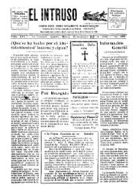 Portada:El intruso. Diario Joco-serio netamente independiente. Tomo XXV, núm. 1950, martes 10 de enero de 1928