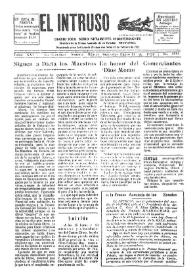 Portada:El intruso. Diario Joco-serio netamente independiente. Tomo XXV, núm. 1951, miércoles 11 de enero de 1928