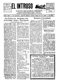 Portada:El intruso. Diario Joco-serio netamente independiente. Tomo XXV, núm. 1965, viernes 27 de enero de 1928