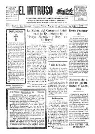Portada:El intruso. Diario Joco-serio netamente independiente. Tomo XXV, núm. 1977, viernes 10 de febrero de 1928