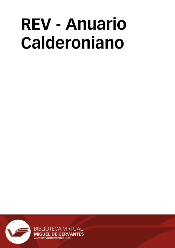REV - Anuario Calderoniano | Biblioteca Virtual Miguel de Cervantes