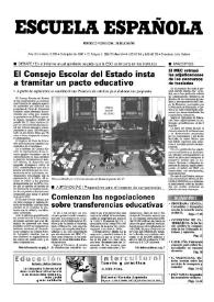 Portada:Escuela española. Año LVII, núm. 3329, 3 de julio de 1997