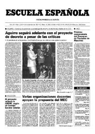 Portada:Escuela española. Año LVII, núm, 3342, 6 de noviembre de 1997