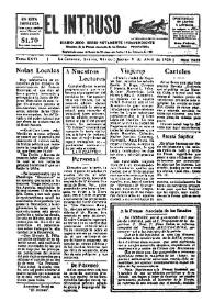 Portada:El intruso. Diario Joco-serio netamente independiente. Tomo XXVI, núm. 2023, jueves 5 de abril de 1928