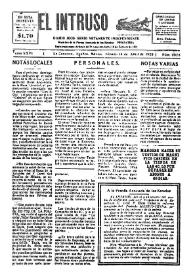 Portada:El intruso. Diario Joco-serio netamente independiente. Tomo XXVI, núm. 2028, sábado 14 de abril de 1928