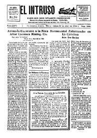 Portada:El intruso. Diario Joco-serio netamente independiente. Tomo XXVI, núm. 2040, sábado 28 de abril de 1928