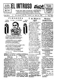Portada:El intruso. Diario Joco-serio netamente independiente. Tomo XXVI, núm. 2050, sábado 5 de mayo de 1928