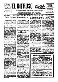 Portada:El intruso. Diario Joco-serio netamente independiente. Tomo XXVI, núm. 2054, viernes 11 de mayo de 1928