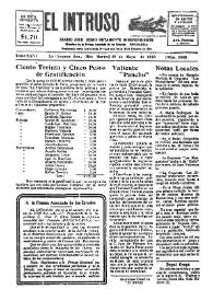 Portada:El intruso. Diario Joco-serio netamente independiente. Tomo XXVI, núm. 2069, martes 29 de mayo de 1928