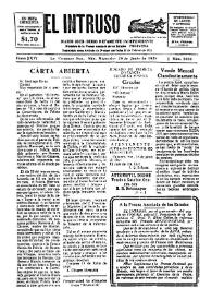 Portada:El intruso. Diario Joco-serio netamente independiente. Tomo XXVI, núm. 2088, miércoles 20 de junio de 1928