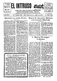 Portada:El intruso. Diario Joco-serio netamente independiente. Tomo XXVI, núm. 2106, miércoles 11 de julio de 1928
