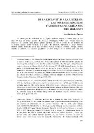 Portada:De la esclavitud a la libertad : las voces de moriscas y moriscos en la Granada del siglo XVI / Aurelia Martín Casares