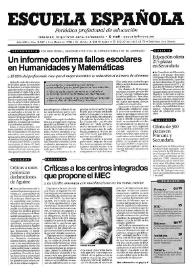 Portada:Escuela española. Año LVIII, núm. 3357, 5 de marzo de 1998