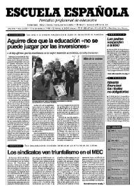 Portada:Escuela española. Año LVIII, núm. 3378, 17 de septiembre de 1998