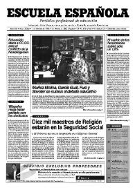 Portada:Escuela española. Año LVIII, núm. 3380, 1 de octubre de 1998
