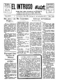 Portada:El intruso. Diario Joco-serio netamente independiente. Tomo XXVI, núm. 2260, domingo 23 de septiembre de 1928