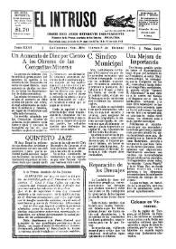 Portada:El intruso. Diario Joco-serio netamente independiente. Tomo XXVI, núm. 2270, viernes 5 de octubre de 1928