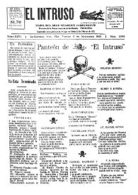 Portada:El intruso. Diario Joco-serio netamente independiente. Tomo XXVI, núm. 2294, viernes 2 de noviembre de 1928