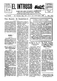 Portada:El intruso. Diario Joco-serio netamente independiente. Tomo XXVII, núm. 2304, jueves 15 de noviembre de 1928