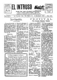 Portada:El intruso. Diario Joco-serio netamente independiente. Tomo XXVII, núm. 2309, martes 20 de noviembre de 1928