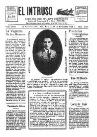 Portada:El intruso. Diario Joco-serio netamente independiente. Tomo XXVII, núm. 2314, domingo 25 de noviembre de 1928