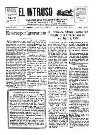Portada:El intruso. Diario Joco-serio netamente independiente. Tomo XXVII, núm. 2315, martes 27 de noviembre de 1928