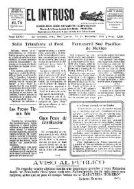 Portada:El intruso. Diario Joco-serio netamente independiente. Tomo XXVII, núm. 2329, jueves 13 de diciembre de 1928