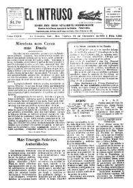 Portada:El intruso. Diario Joco-serio netamente independiente. Tomo XXVII, núm. 2341, viernes 28 de diciembre de 1928