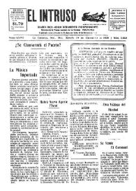 Portada:El intruso. Diario Joco-serio netamente independiente. Tomo XXVII, núm. 2342, sábado 29 de diciembre de 1928