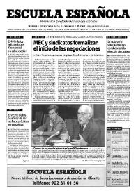 Portada:Escuela española. Año LIX, núm. 3405, 15 de abril de 1999