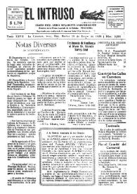 Portada:El intruso. Diario Joco-serio netamente independiente. Tomo XXVII, núm. 2355, martes 15 de enero de 1929