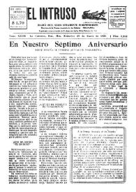 Portada:El intruso. Diario Joco-serio netamente independiente. Tomo XXVII, núm. 2362, miércoles 23 de enero de 1929
