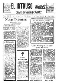 Portada:El intruso. Diario Joco-serio netamente independiente. Tomo XXVII, núm. 2365, sábado 26 de enero de 1929