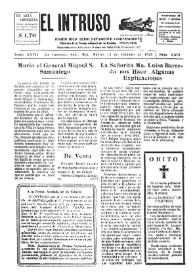 Portada:El intruso. Diario Joco-serio netamente independiente. Tomo XXVII, núm. 2379, martes 12 de febrero de 1929
