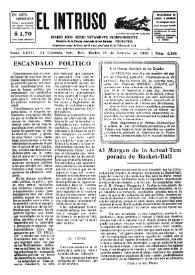 Portada:El intruso. Diario Joco-serio netamente independiente. Tomo XXVII, núm. 2385, martes 19 de febrero de 1929